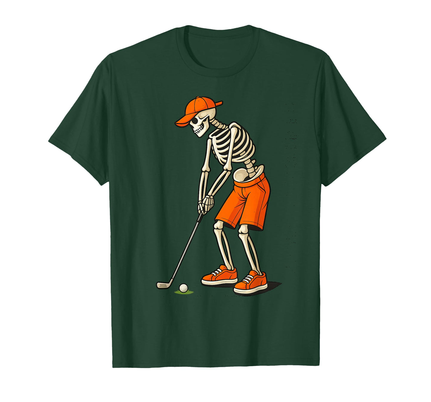 Skeleton Golf Halloween Golfer Golf Player Boys Kids Men T-Shirt