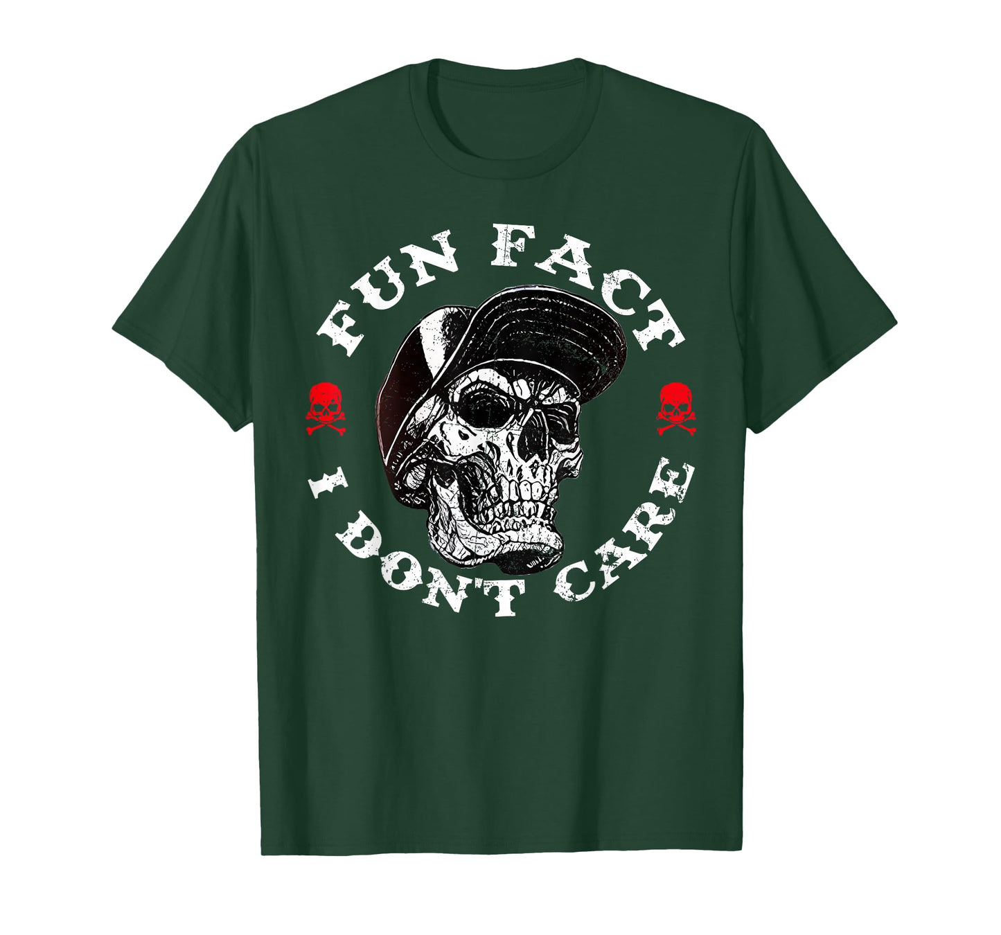 Fun Fact I Don't Care Funny Skeleton Sarcastic Humor T-Shirt