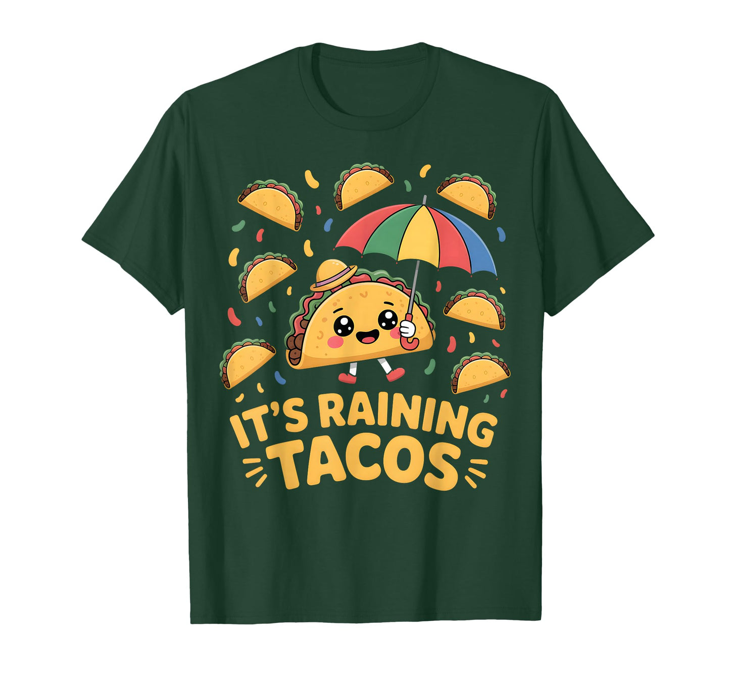 It’s Raining Tacos Funny Kawaii Food Lover Art T-Shirt