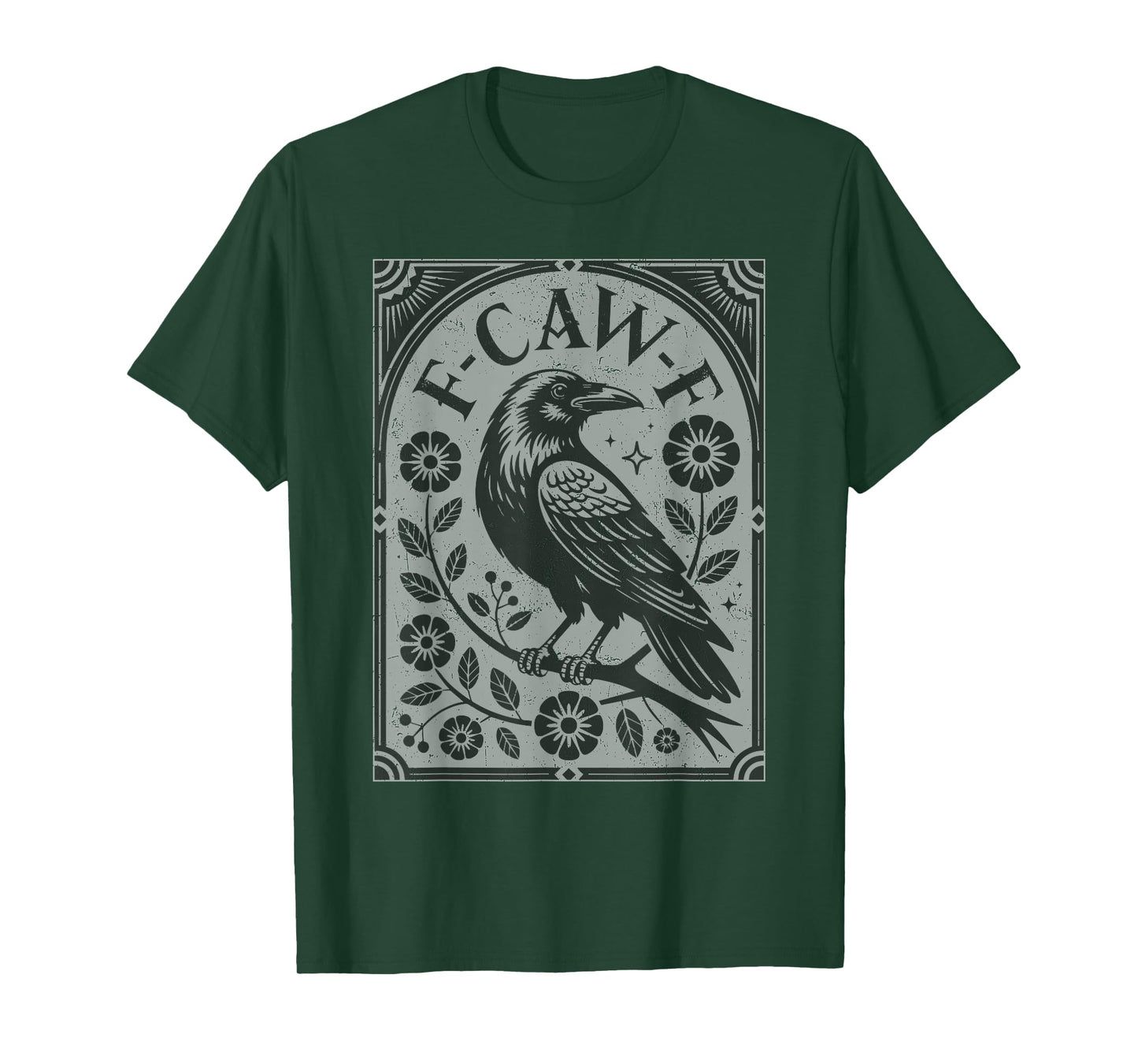 F-Caw-F Black Crow Pun Funny Bird Cawing Grunge T-Shirt