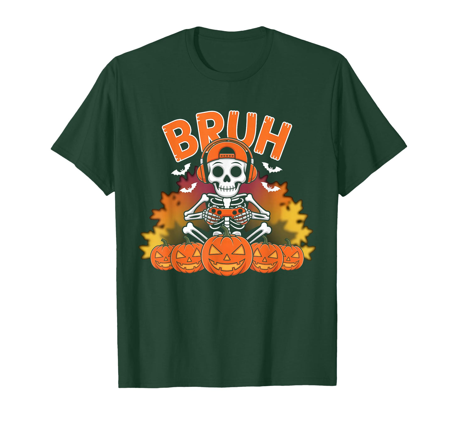Halloween Skeleton Video Gaming Gamer Men Teens Boys Youths T-Shirt