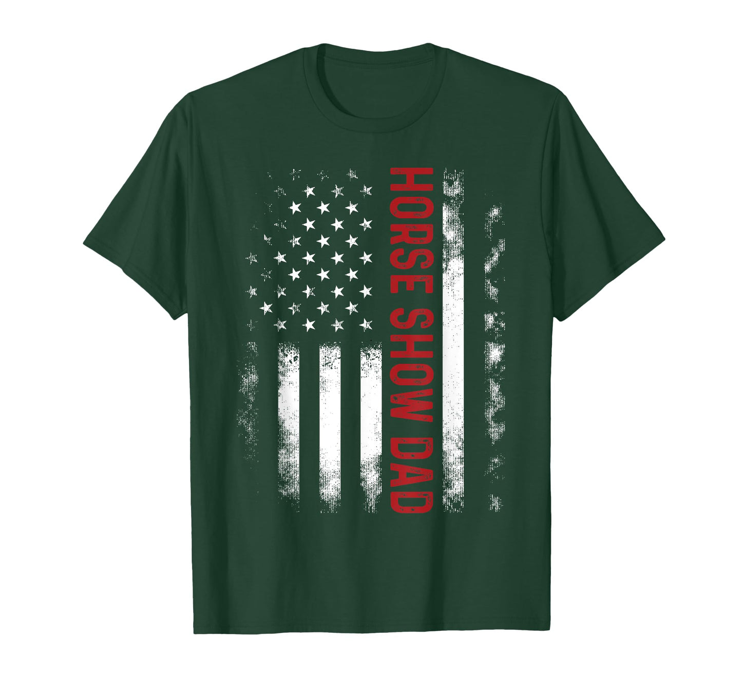 Funny Horse Show Dad America US Flag Patriot - Vintage T-Shirt