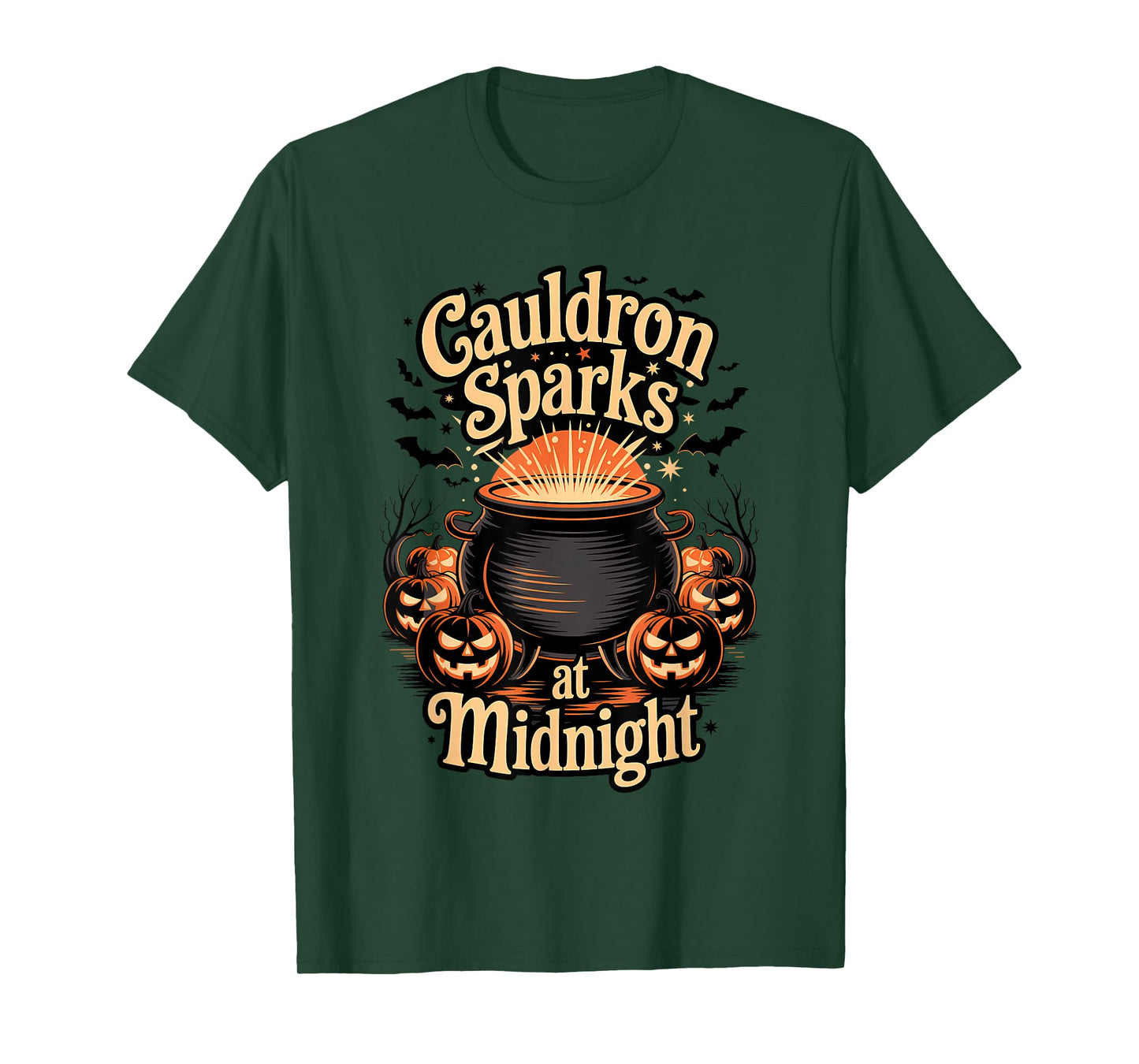 Cauldron Sparks at Midnight Funny Magic Halloween T-Shirt