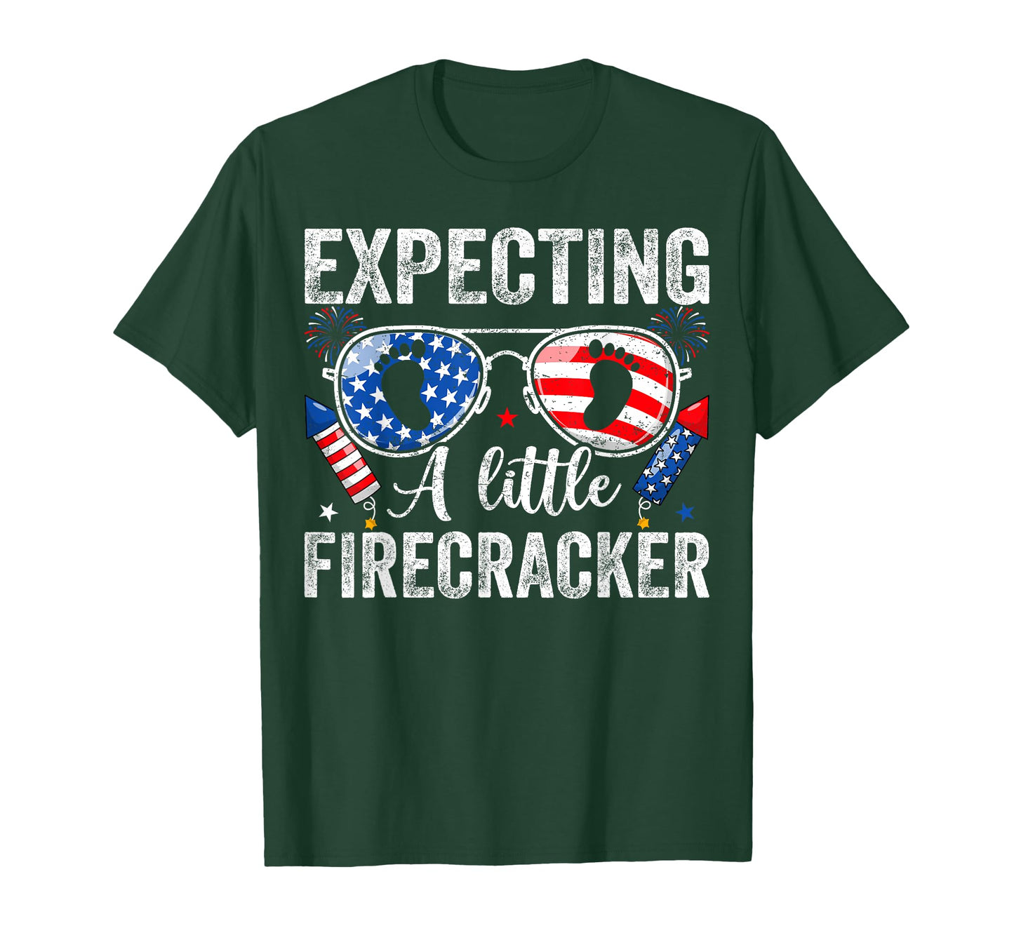 Funny 4th of July Pregnancy Expecting A Little Firecracker T-Shirt