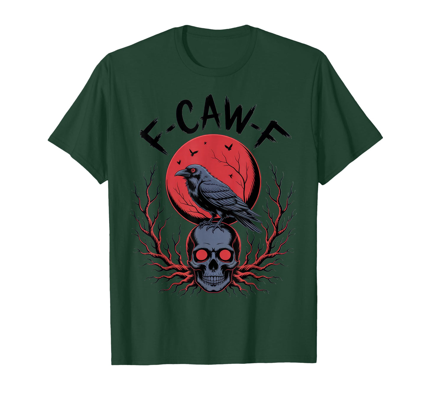 F-CAW-F Raven Skull Art for Halloween Enthusiasts T-Shirt