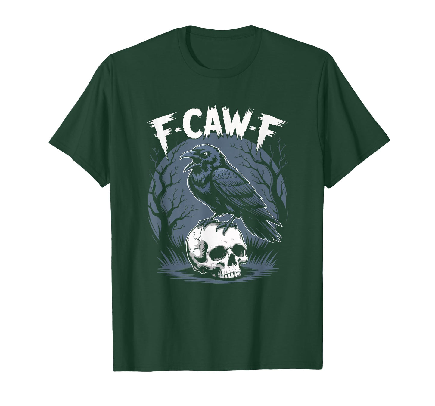 Black Crow, F-Caw-F Funny Black Bird Moon Gothic Adult Humor T-Shirt