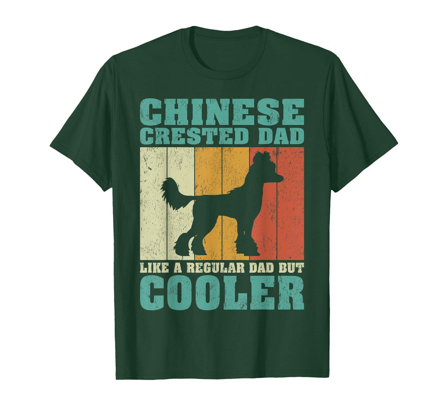 Mens Vintage Chinese Crested Dad Like A Regular Dad Father's Day T-Shirt