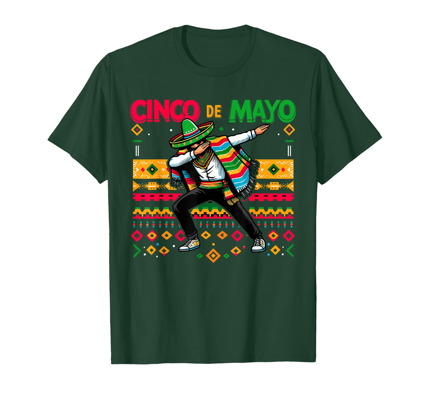 Dabbing Mexican Poncho Cinco De Mayo Fiesta T-Shirt