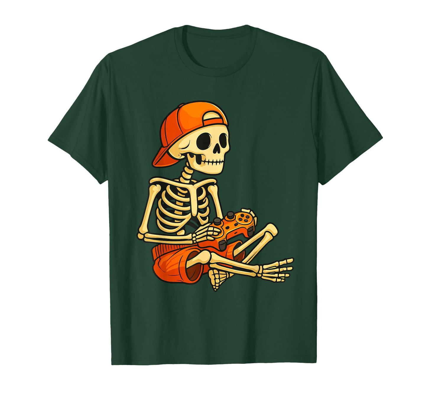 Funny Skeleton Gamer Halloween Video Game Costume T-Shirt
