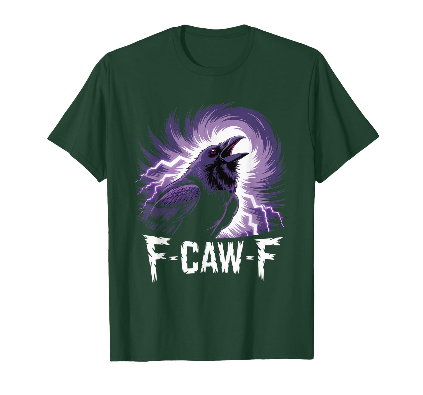 F-Caw-F Crow Funny Gothic Moon Black Bird Halloween T-Shirt