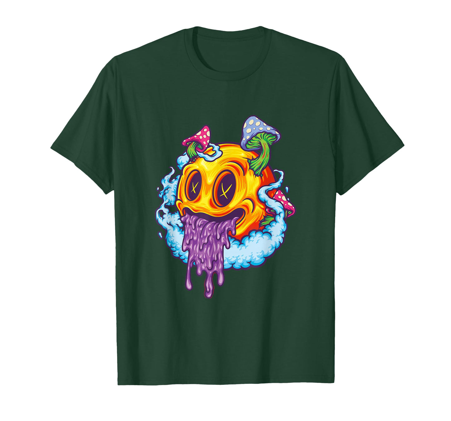 Goblincore Aesthetic Grunge Fungi Mushroom Skull T-Shirt