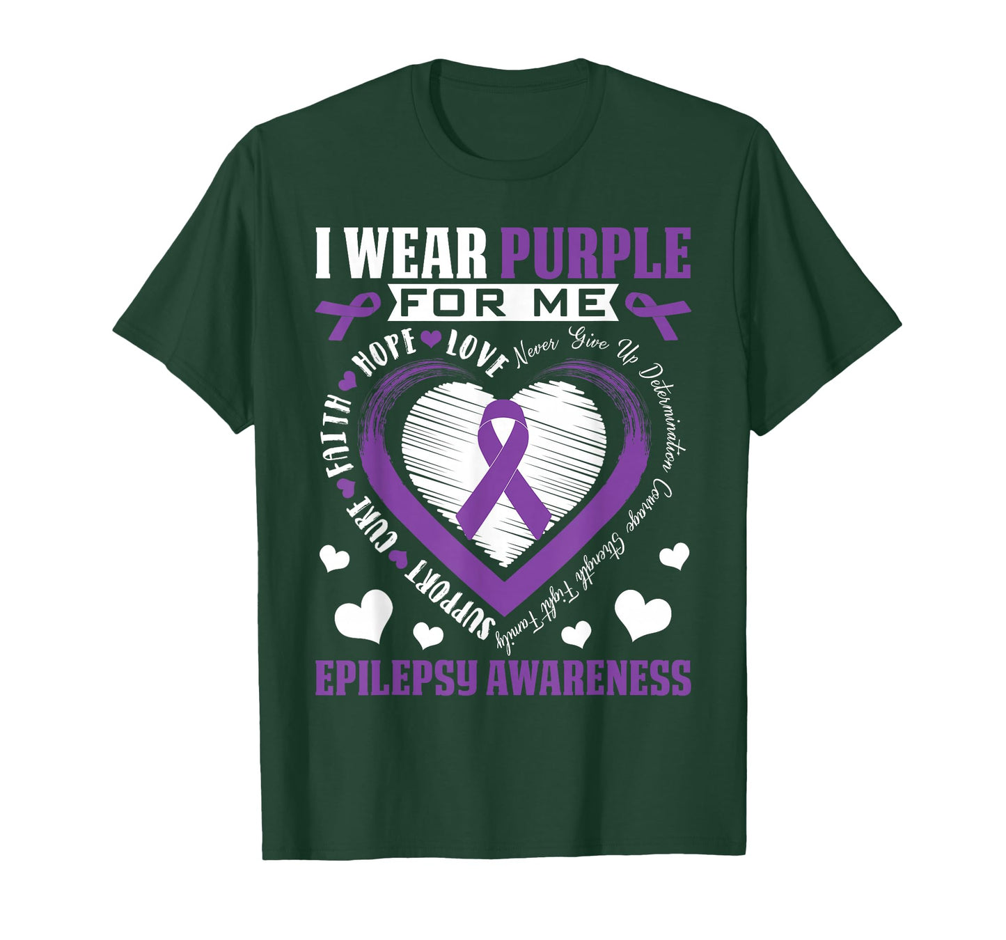 I Wear Purple For Me Epilepsy Awareness Month Heart Warrior T-Shirt