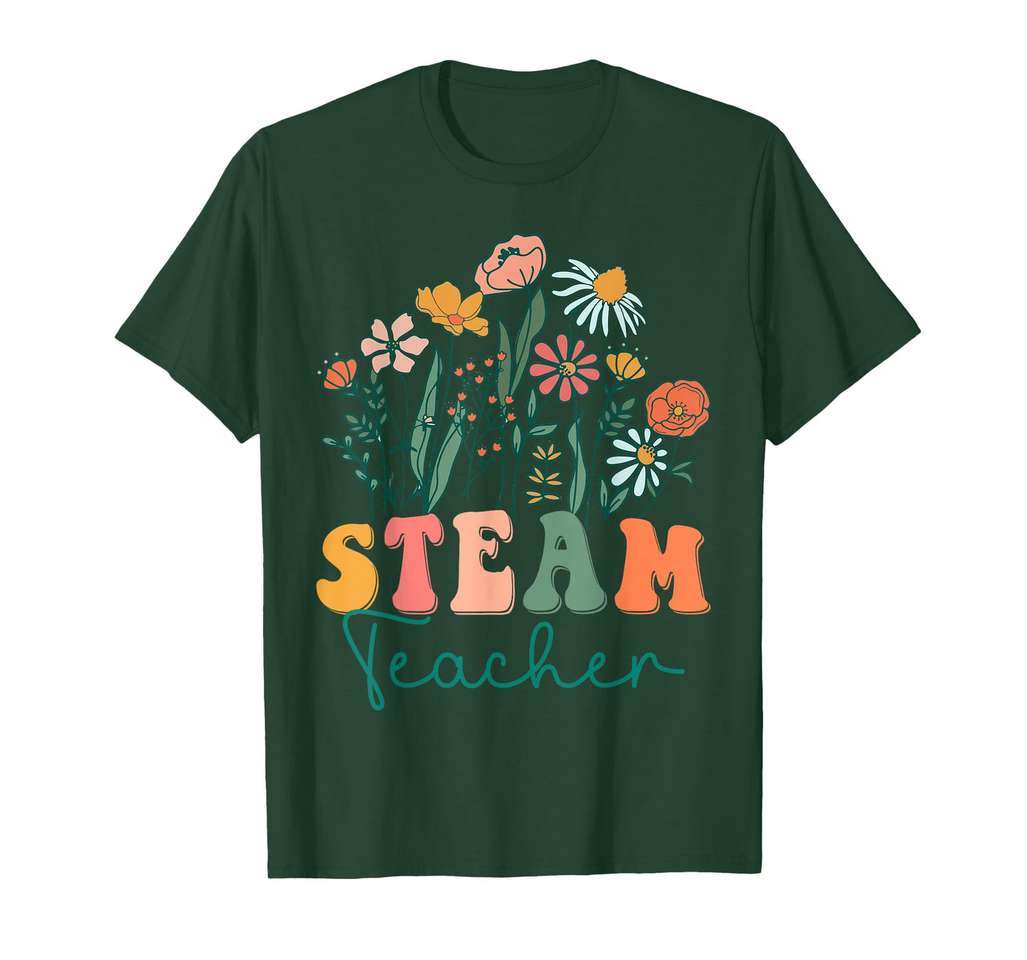 Groovy Wildflower Steam Teacher Tees T-Shirt for Men Women