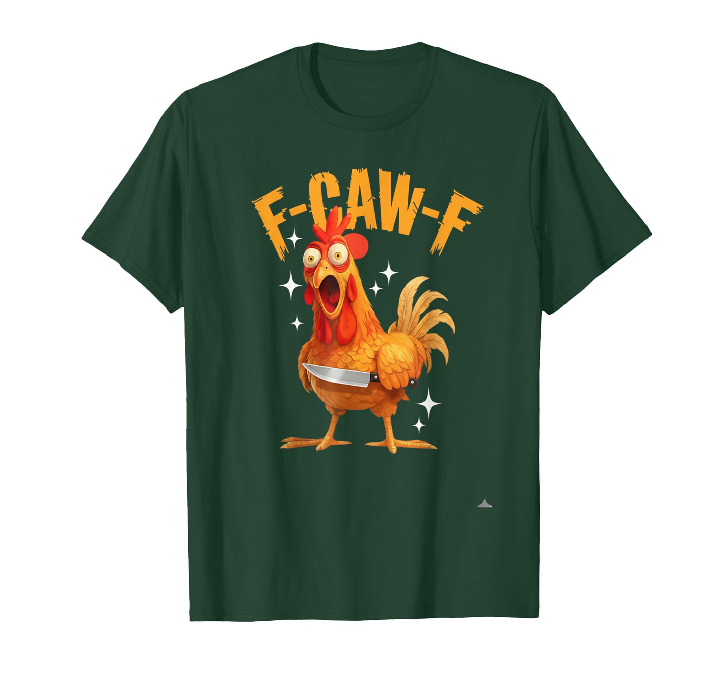 Funny F-CAW-F Rooster Humor Meme Farm Animal Quote Sarcastic T-Shirt