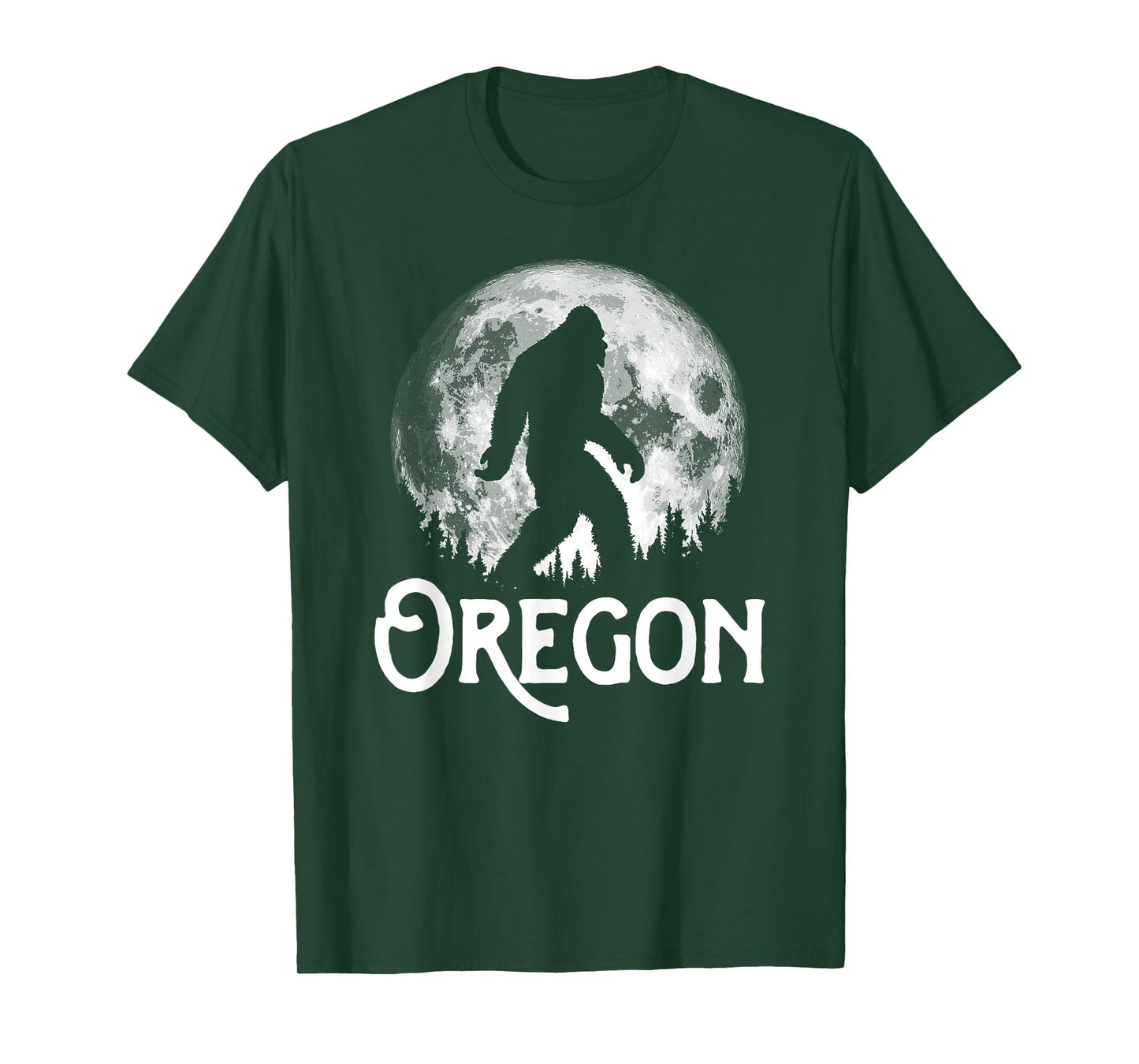 Oregon Bigfoot at Night! Cool Full Moon & Trees Sasquatch T-Shirt