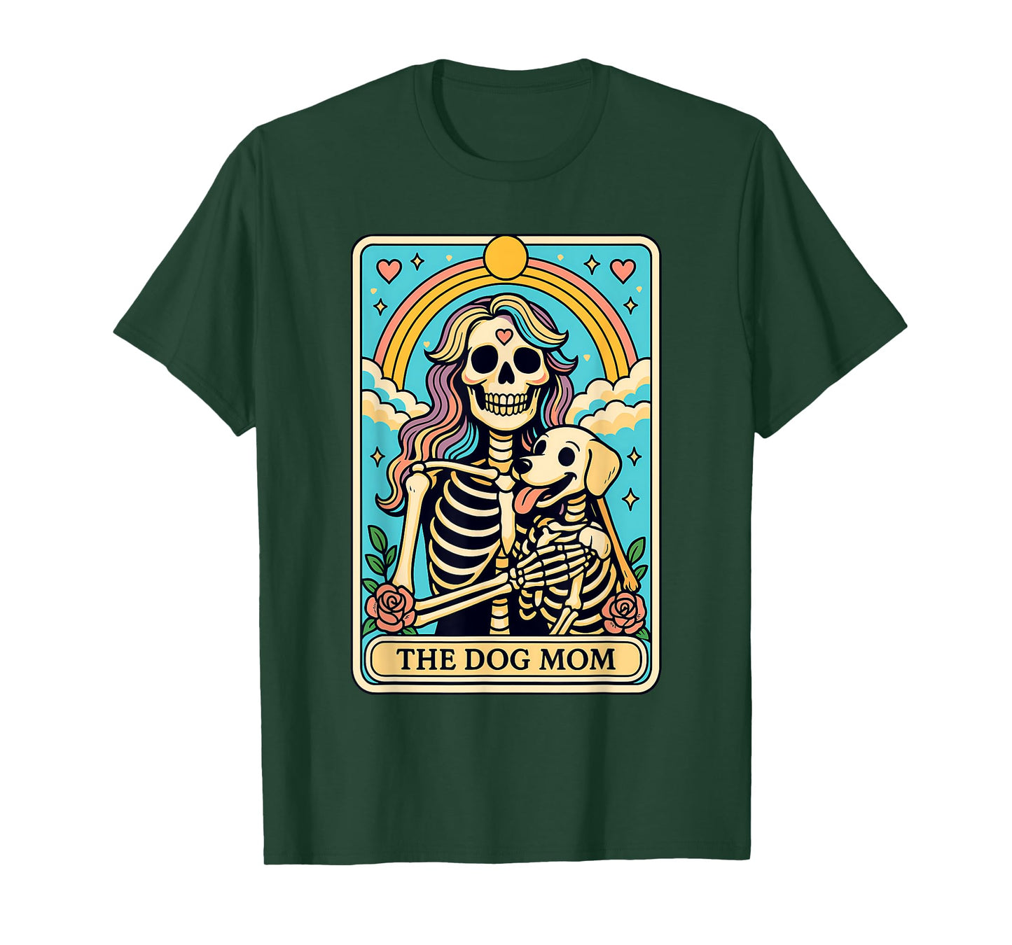 Dog Mom Tarot Card Skeleton Fur Mama Celestial Dog Lover T-Shirt