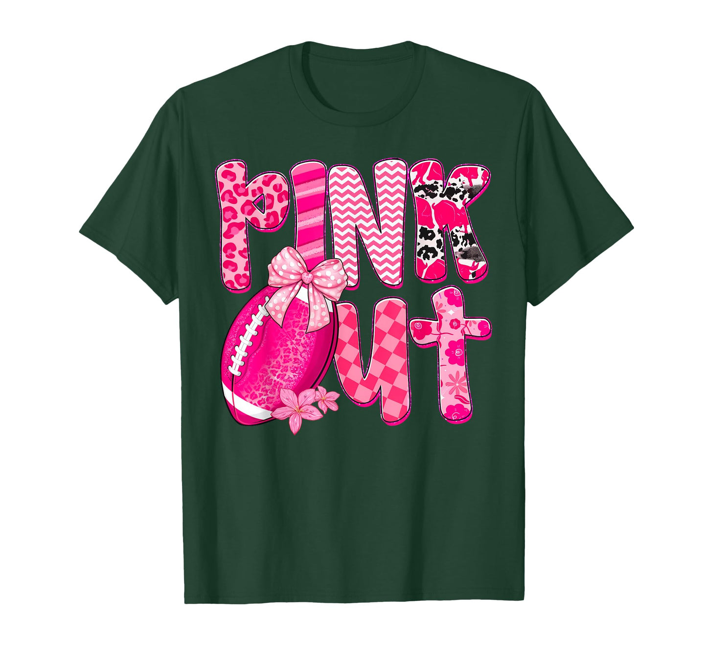 Breast Cancer Football Pink Out Breast Cancer Awareness T-Shirt