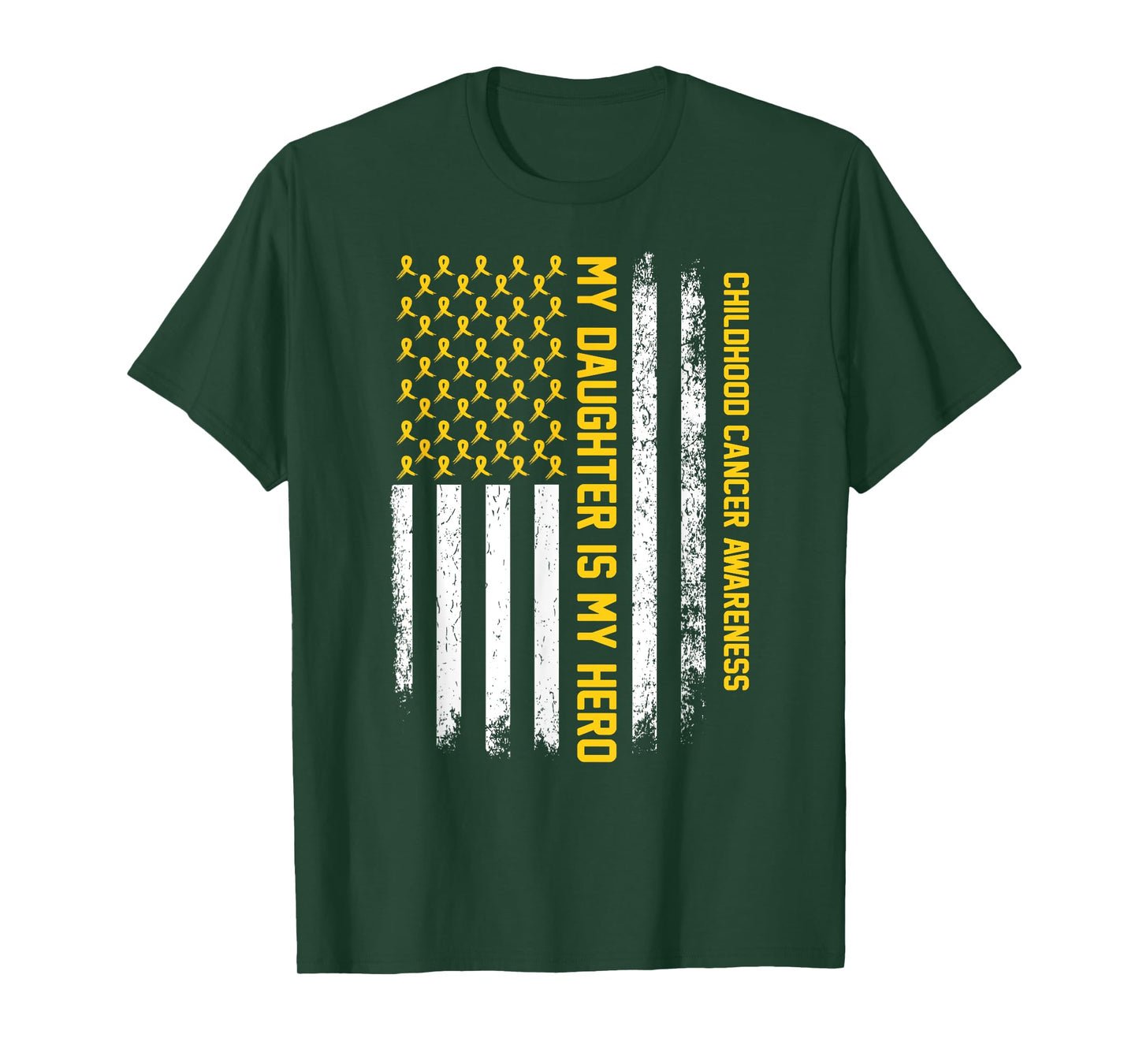 My Daughter is My Hero Childhood Cancer Awareness Ribbon T-Shirt