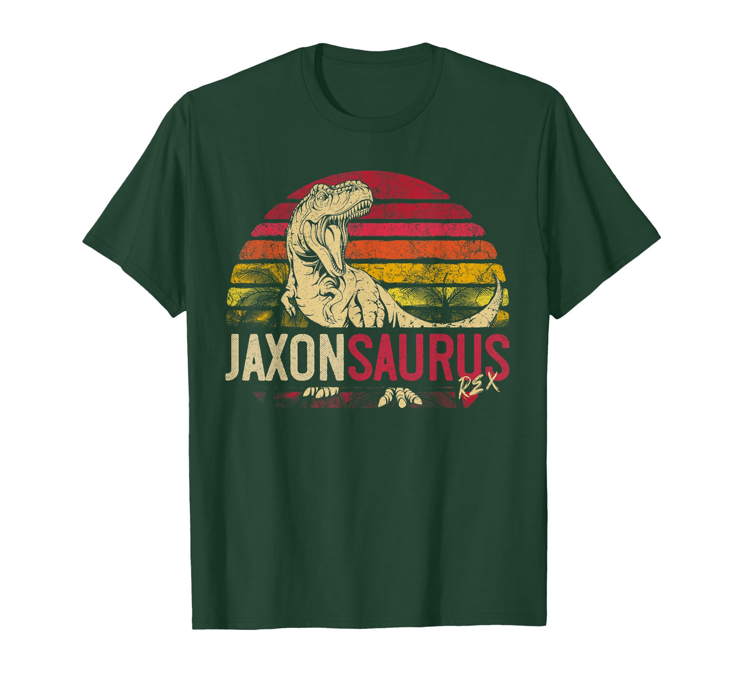 Jaxon Saurus Funny Personalized Dinosaur T Rex Name Boy Gift T-Shirt