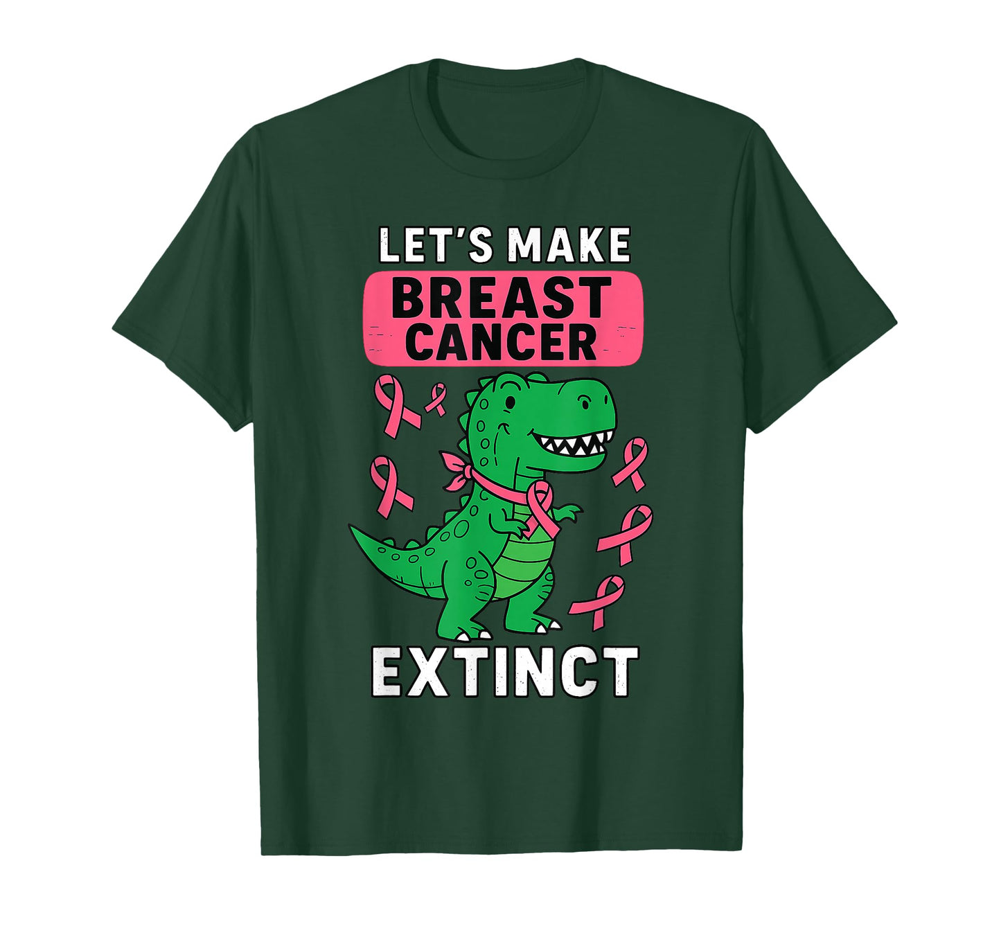 Let’s Make Breast Cancer Extinct Pink Baby Dino Awareness T-Shirt
