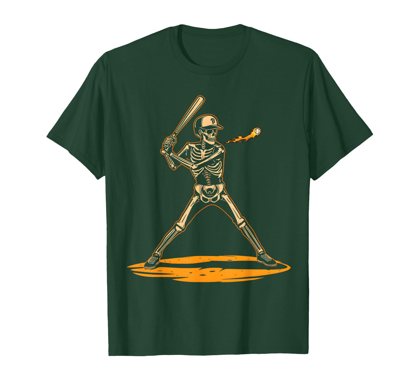 Funny Skeleton Batting Baseball Halloween for Men Boys Kids T-Shirt