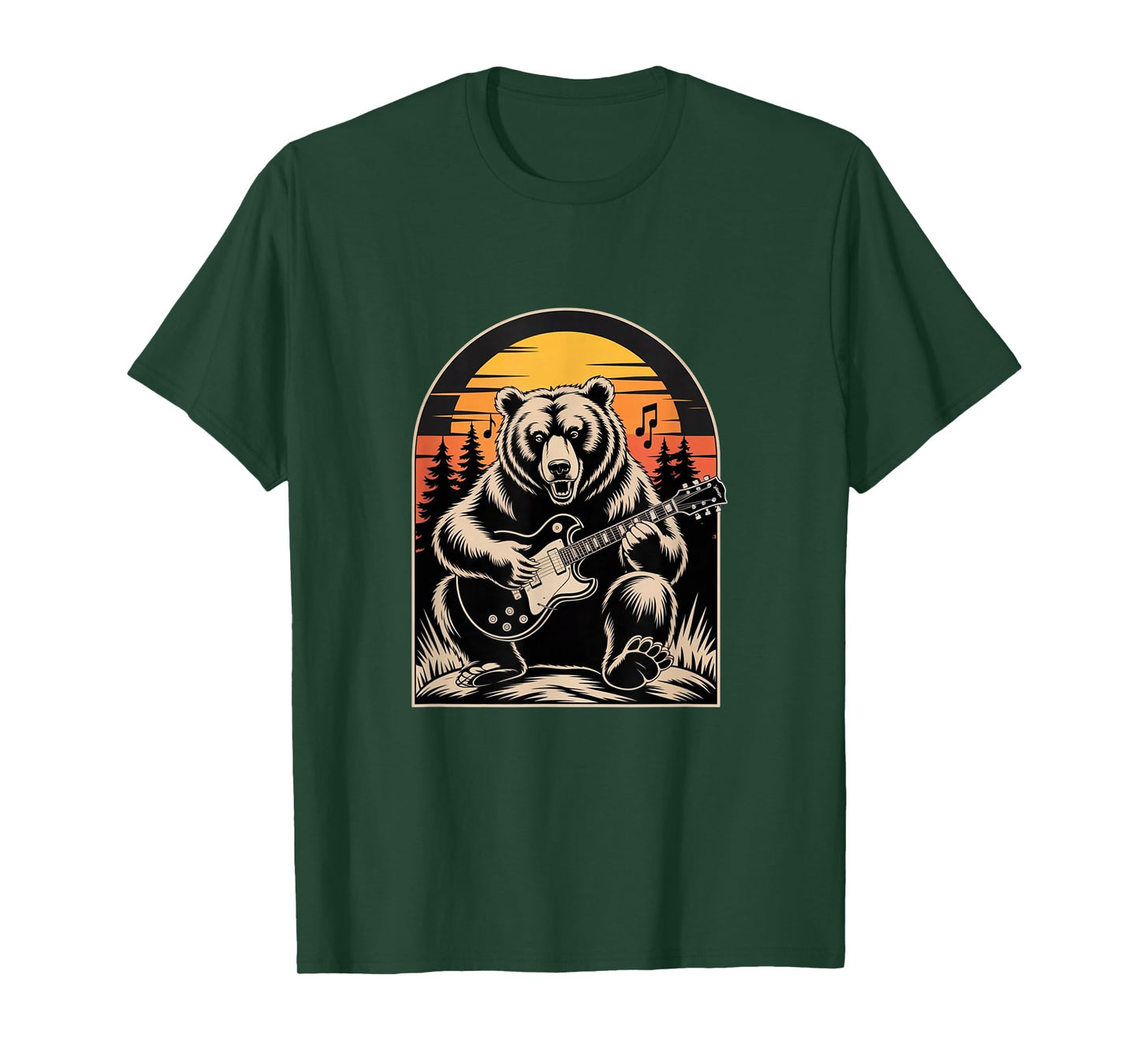Sunset Strings - Bear Guitar Silhouette Tee T-Shirt