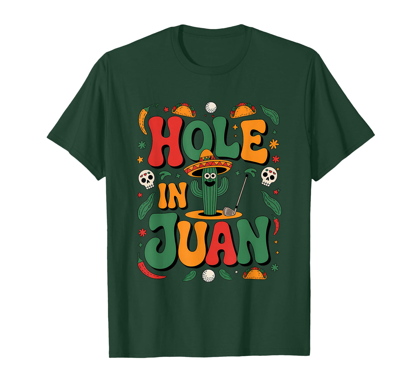 Groovy Cinco De Mayo Hole In Juan Golfer Golf 5 De Mayo T-Shirt