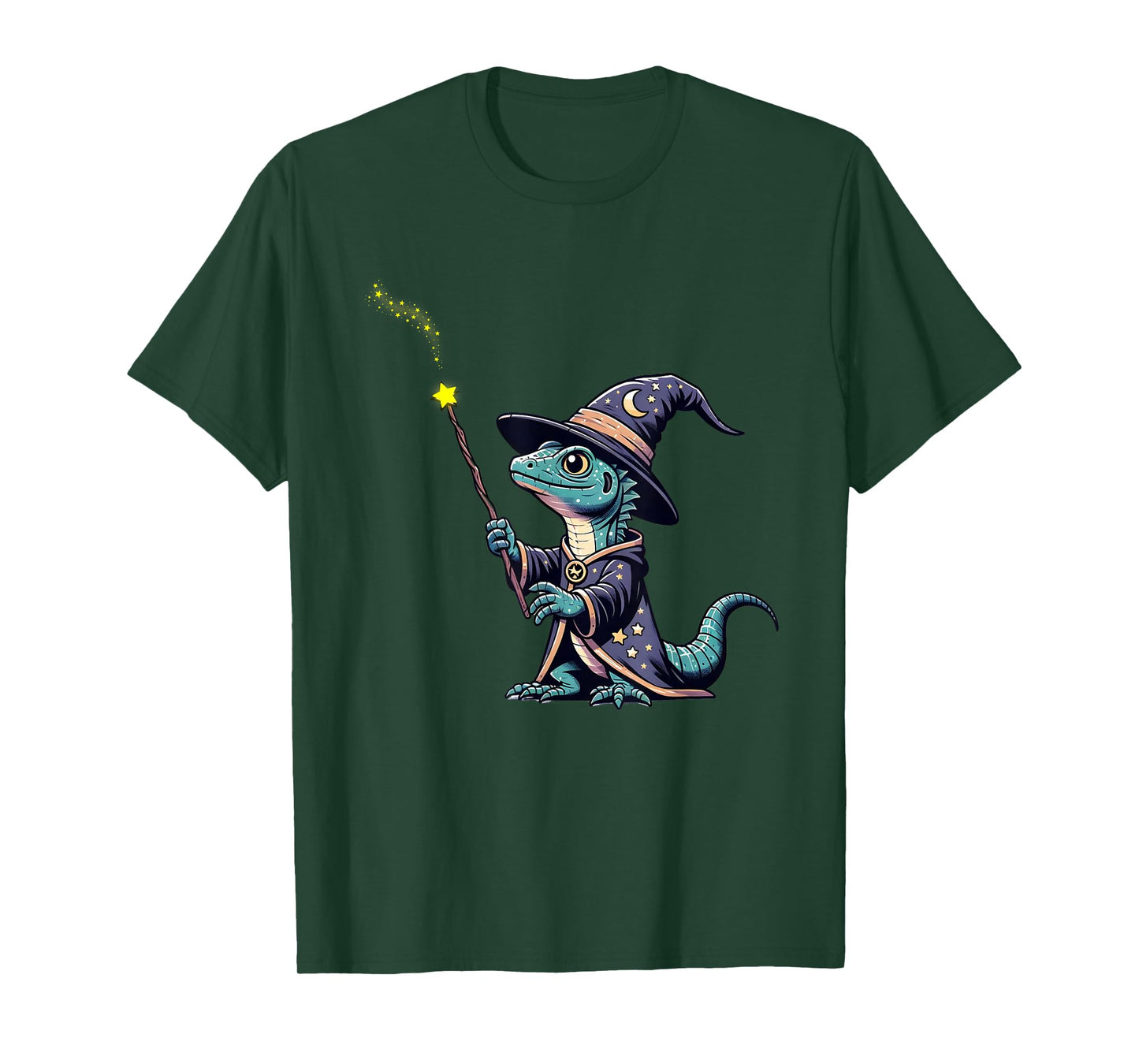 Basilisk Lizard with a Wizard Cool Lizard Art Herpetology T-Shirt