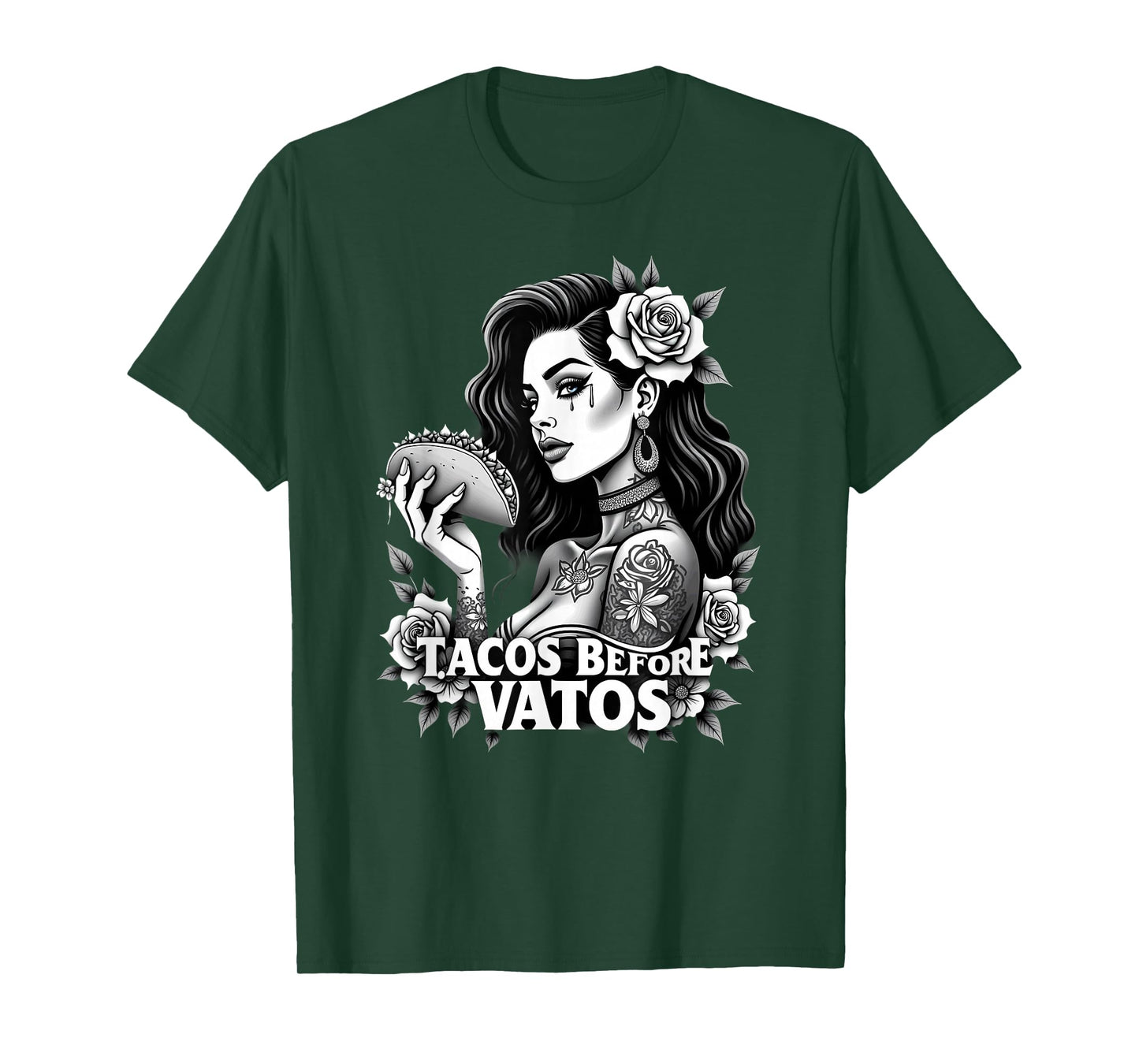 Sarcastic Spanish Mexican Tacos Before Vatos T-Shirt