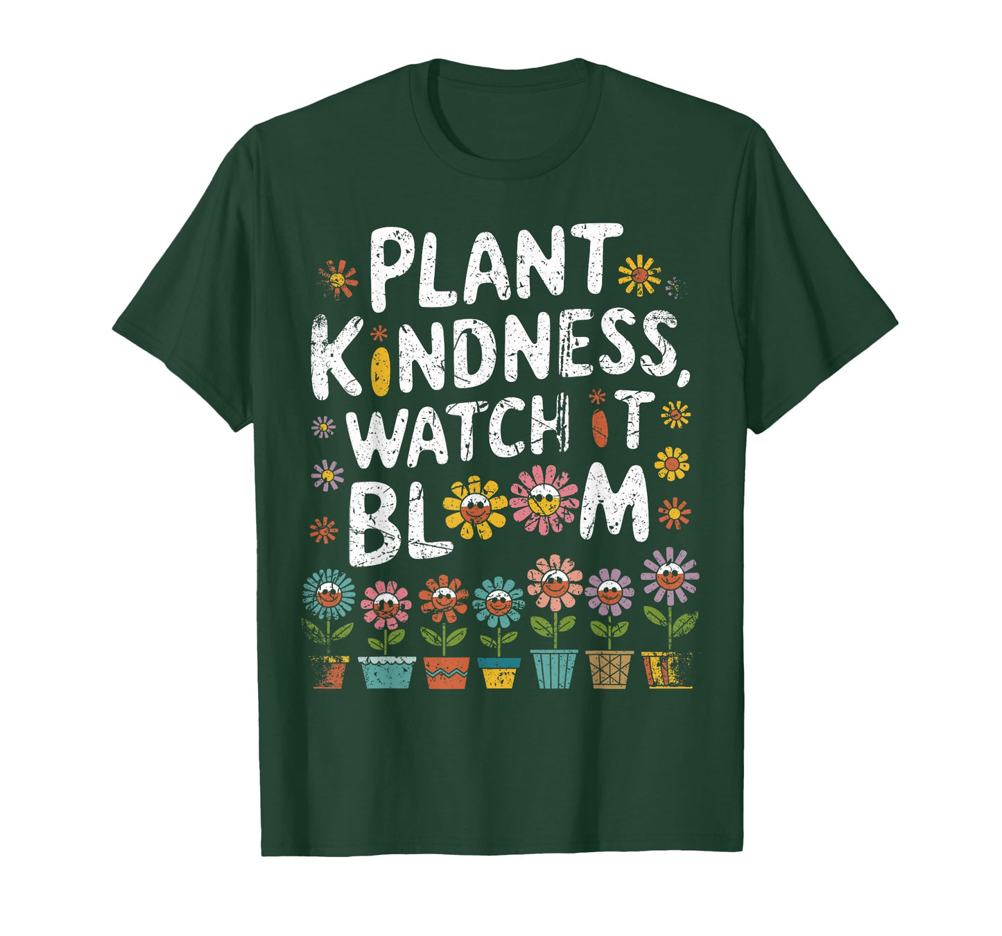 Plant Kindness Watch It Bloom Floral Design Art Print T-Shirt