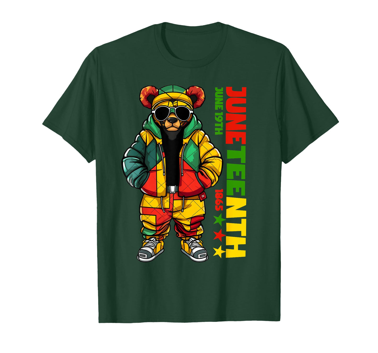 Juneteenth Black King Hip Hop Teddy Bear African American T-Shirt