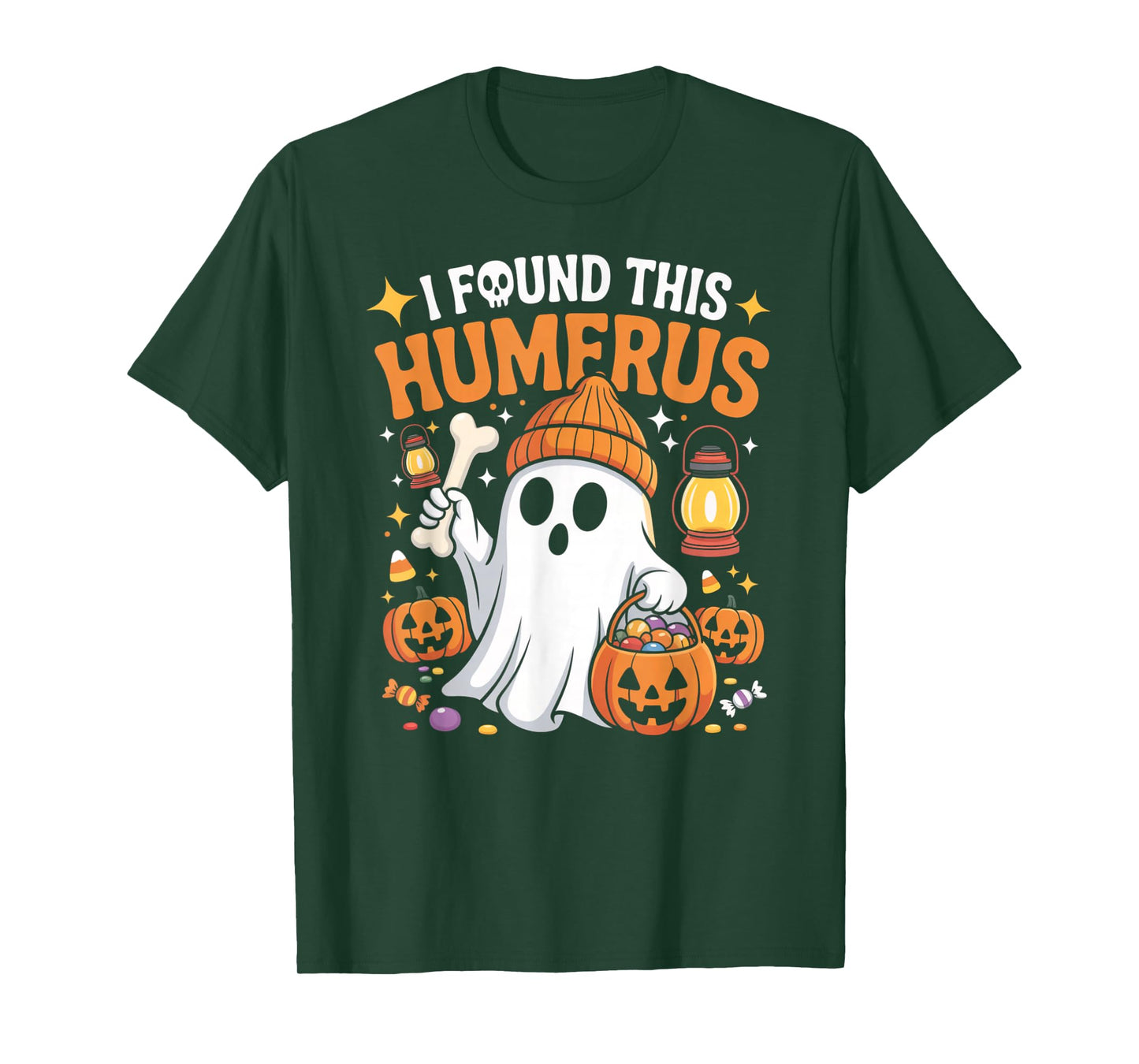 Ghost I Found This Humerus Halloween Skeleton Women Gifts T-Shirt