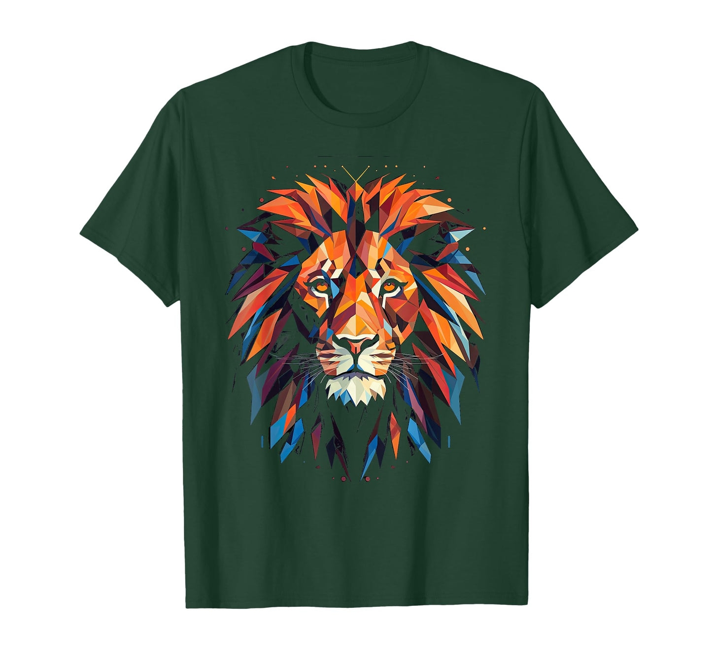 Lion colorful lions King Of Animals From Africa Polygon T-Shirt