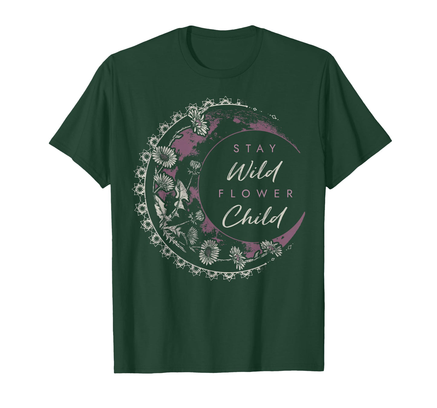 Stay Wild Flower Child Moon And Flowers T-Shirt