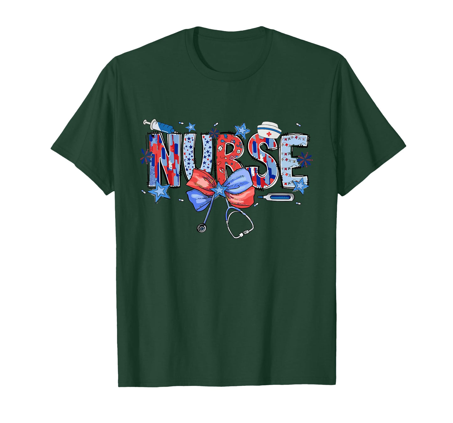 4th of July Nurse American Flag Fourth Of July Nurse T-Shirt