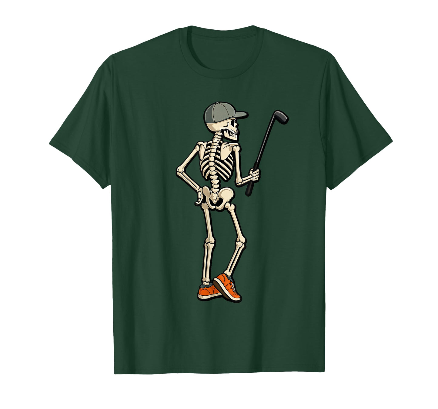 Skeleton Golf Halloween Golf Player Catcher Mens Boys Kids T-Shirt