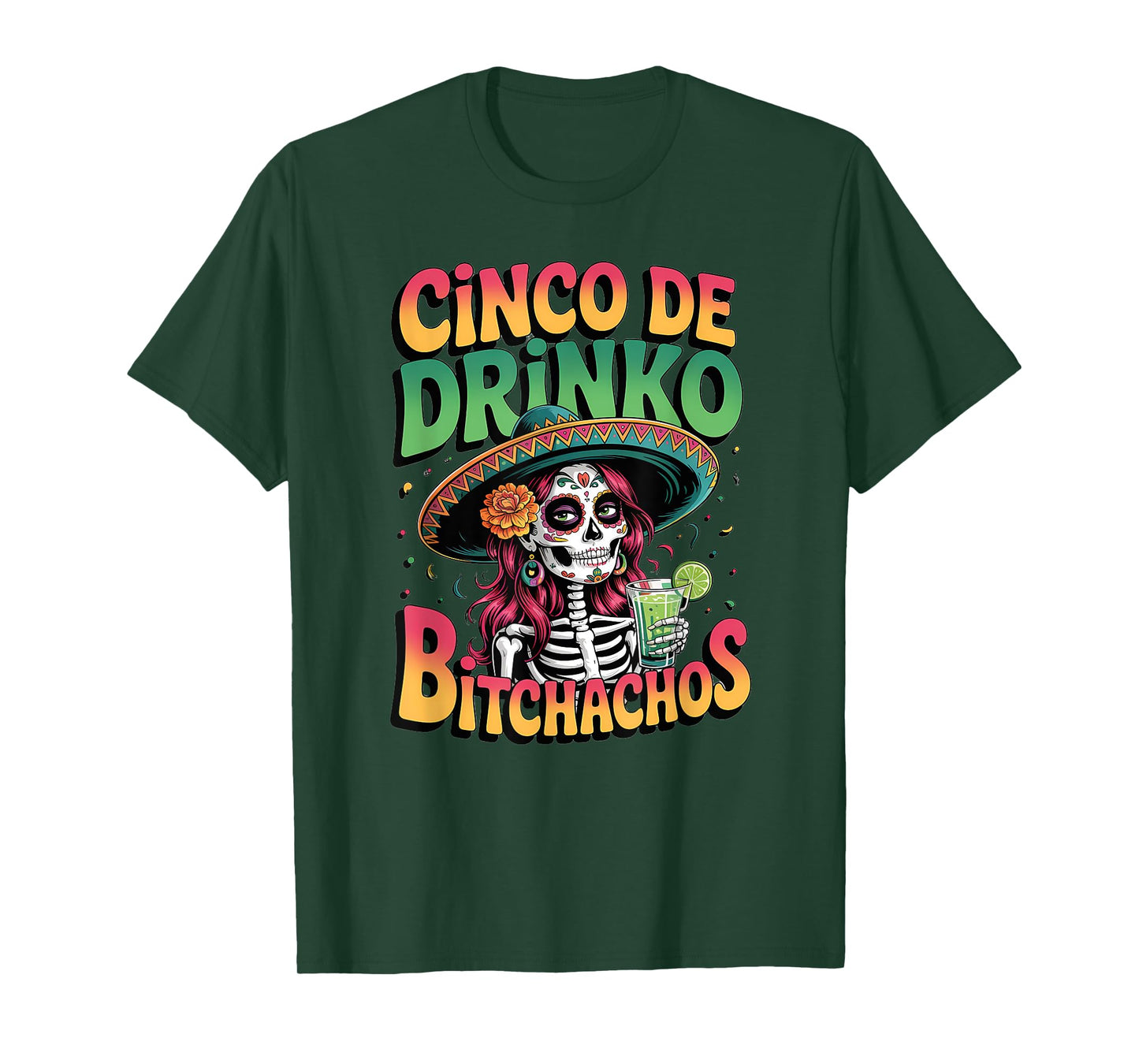 Cinco de Drinko Skeleton Margarita Party Humor T-Shirt