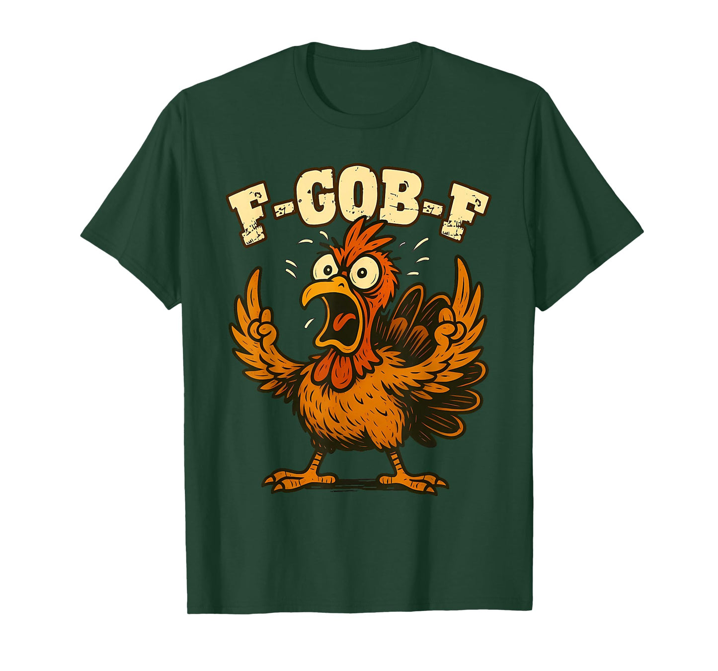 Funny Chicken Screaming F-GOB-F Retro Men Women Kids Graphic T-Shirt