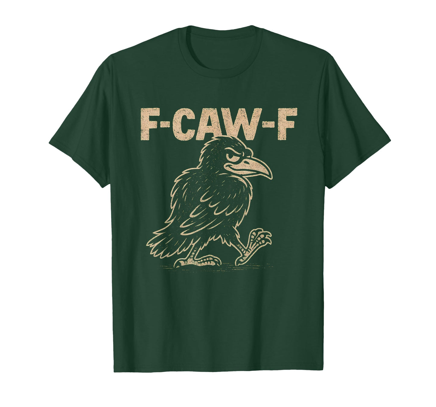 Crow F-Caw-F Black Raven fcawf Bird Fawk Off Gothic Funny T-Shirt