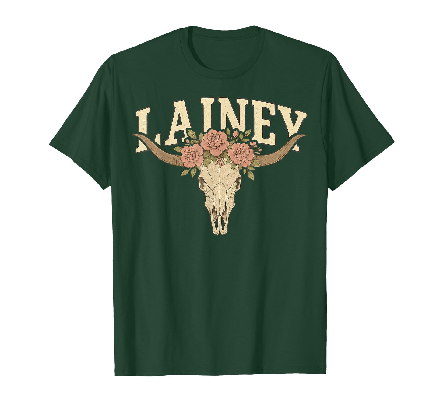 Lainey Name Bull Skull Apparel for Men Women Kid Boy Girl T-Shirt