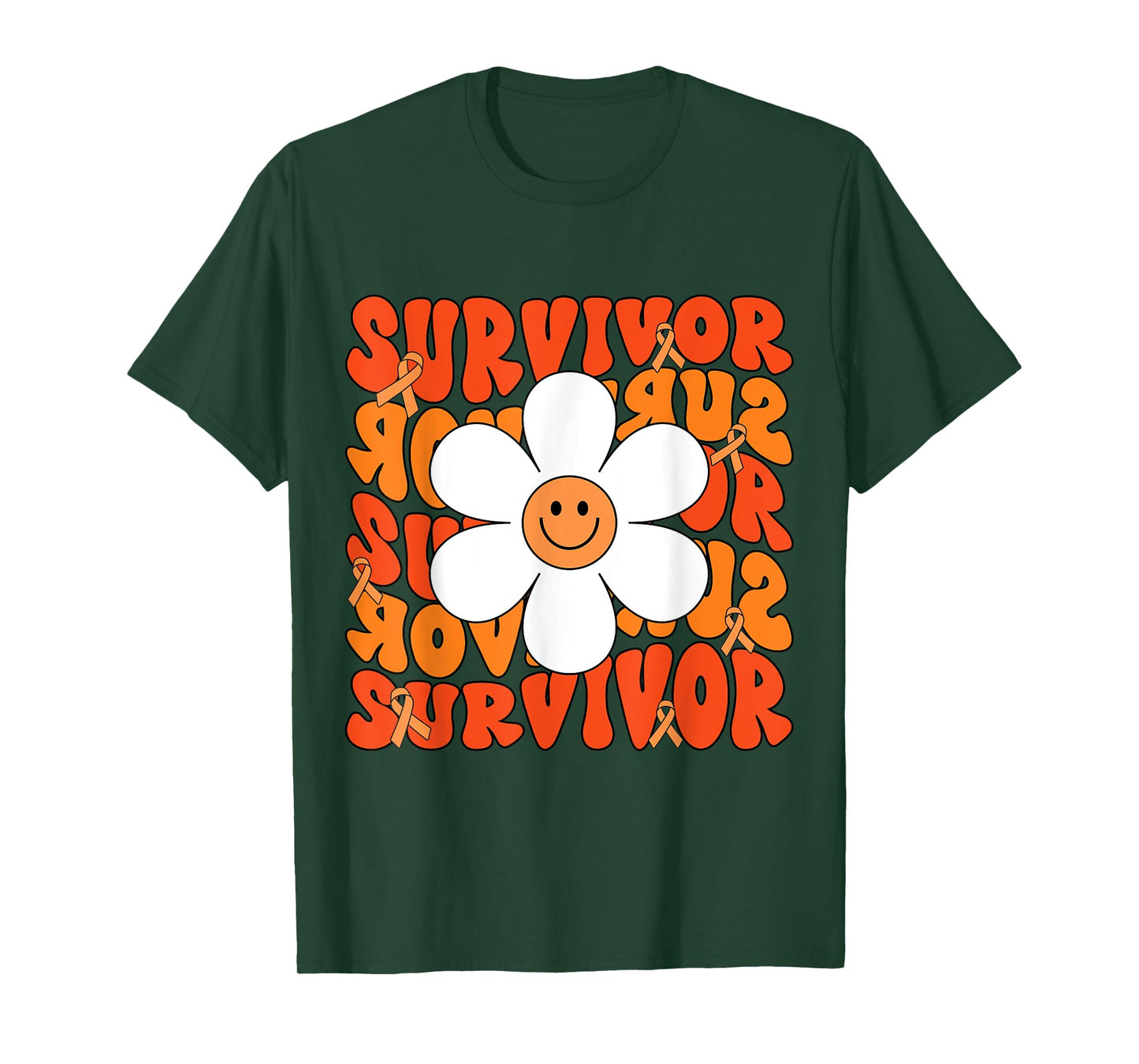 Leukemia Cancer Orange Ribbon Leukemia Cancer Survivor T-Shirt