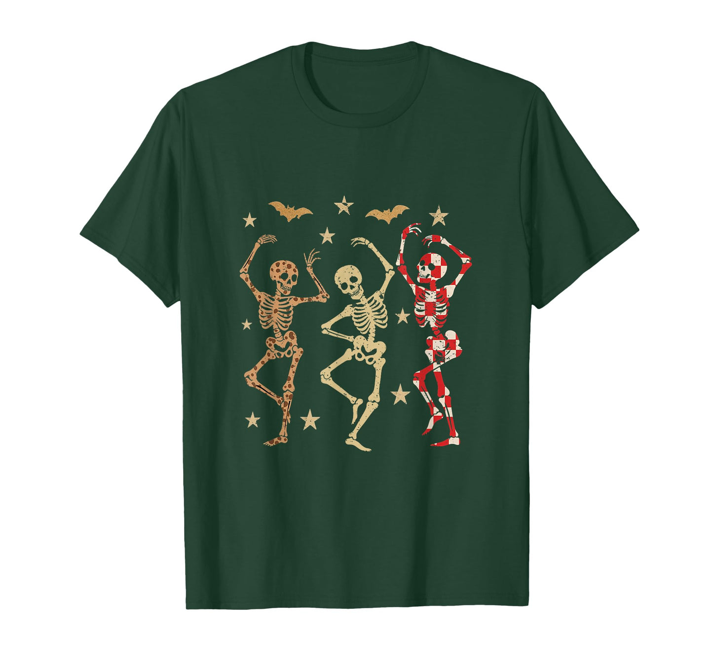 Dancing Skeletons Halloween Graphic T-Shirt