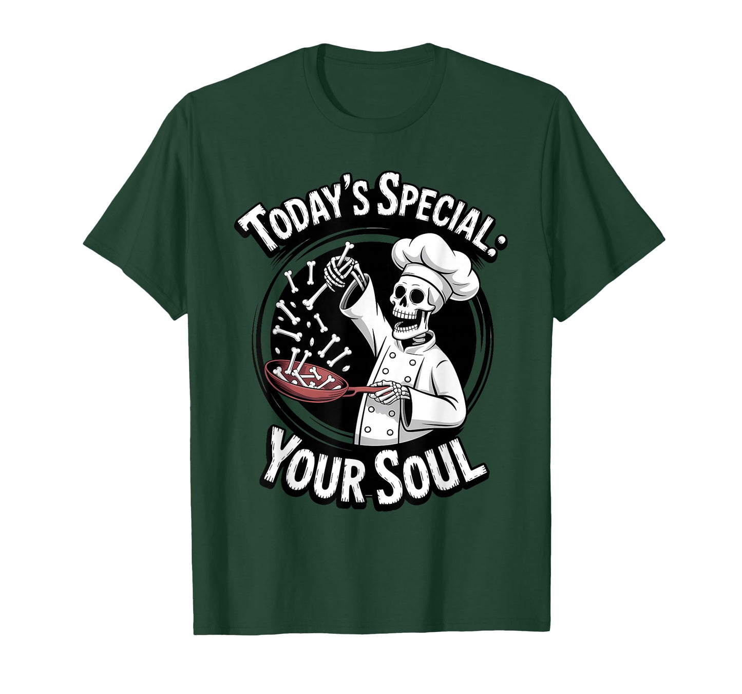 Skeleton Chef Halloween Spooky Funny Cooking T-Shirt