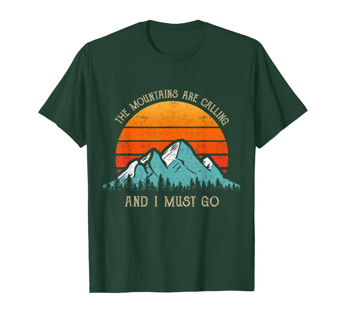 Mountains Are Calling & I Must Go 70s 80s Sun Vintage Retro T-Shirt