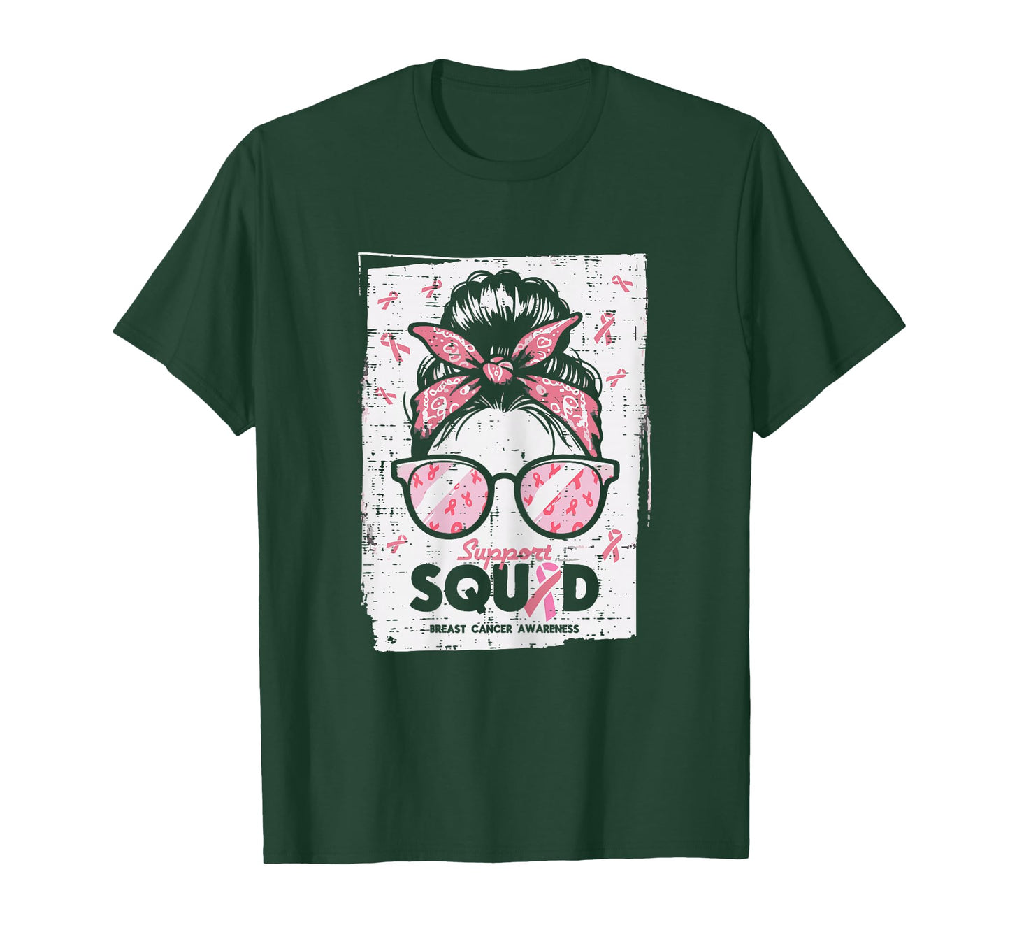 Breast Cancer Bun Support Squad Awareness Girls Kids Women T-Shirt