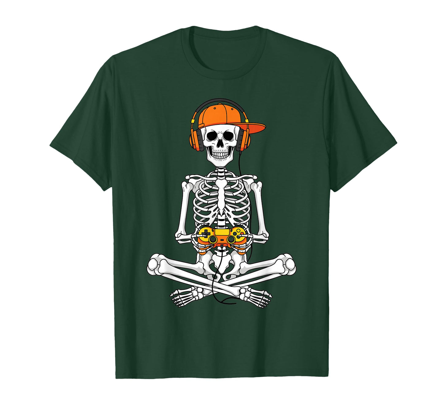 Gamer Skeleton Controller Headset Halloween Spooky Style T-Shirt