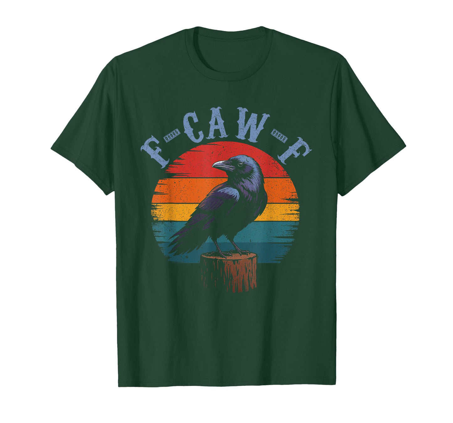 Black Crow F-Caw-F Full Moon Gothic Witchy Adult Humor Men T-Shirt