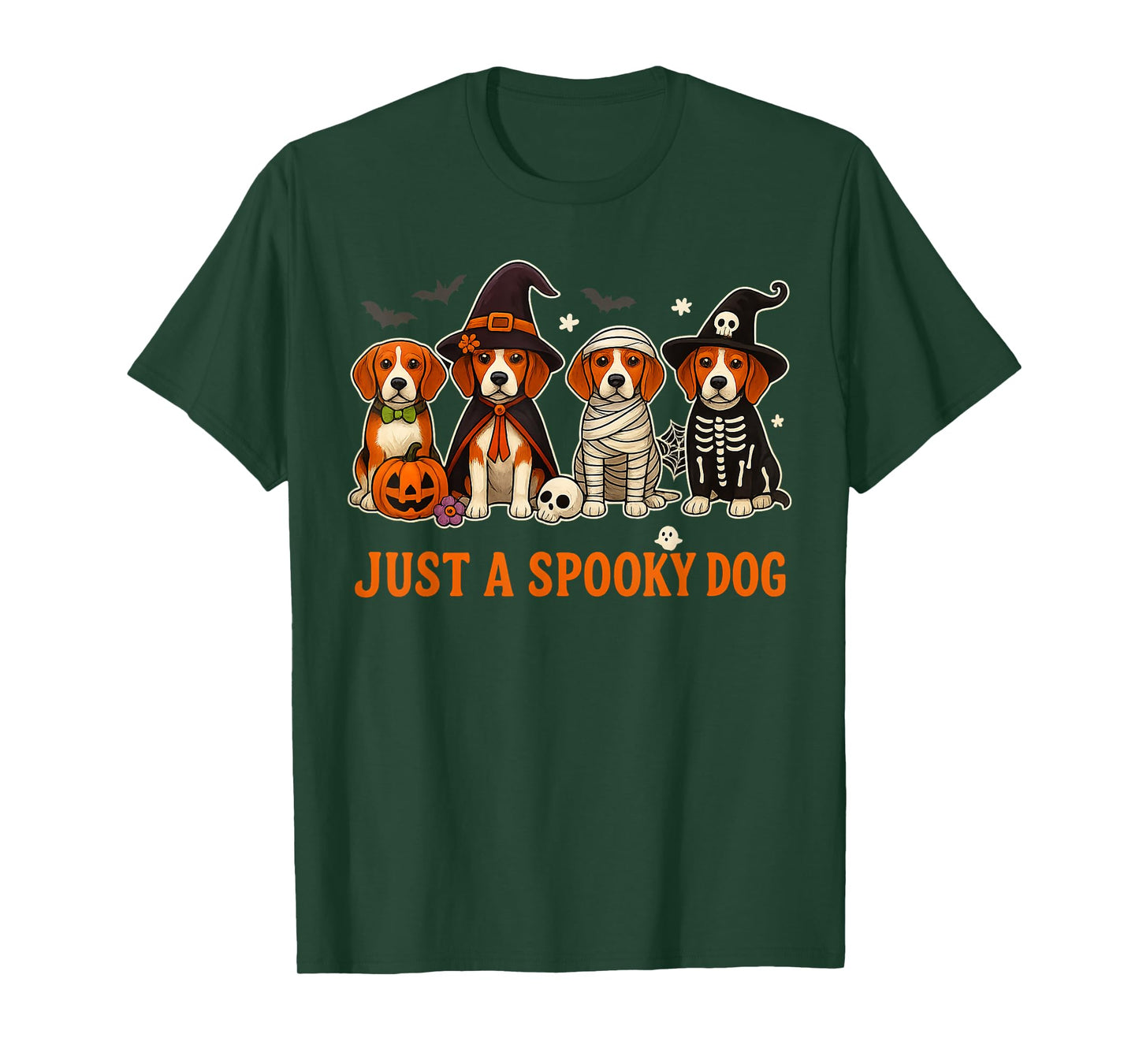Just A Spooky Halloween Dog Group Beagles As Witch Mummy T-Shirt