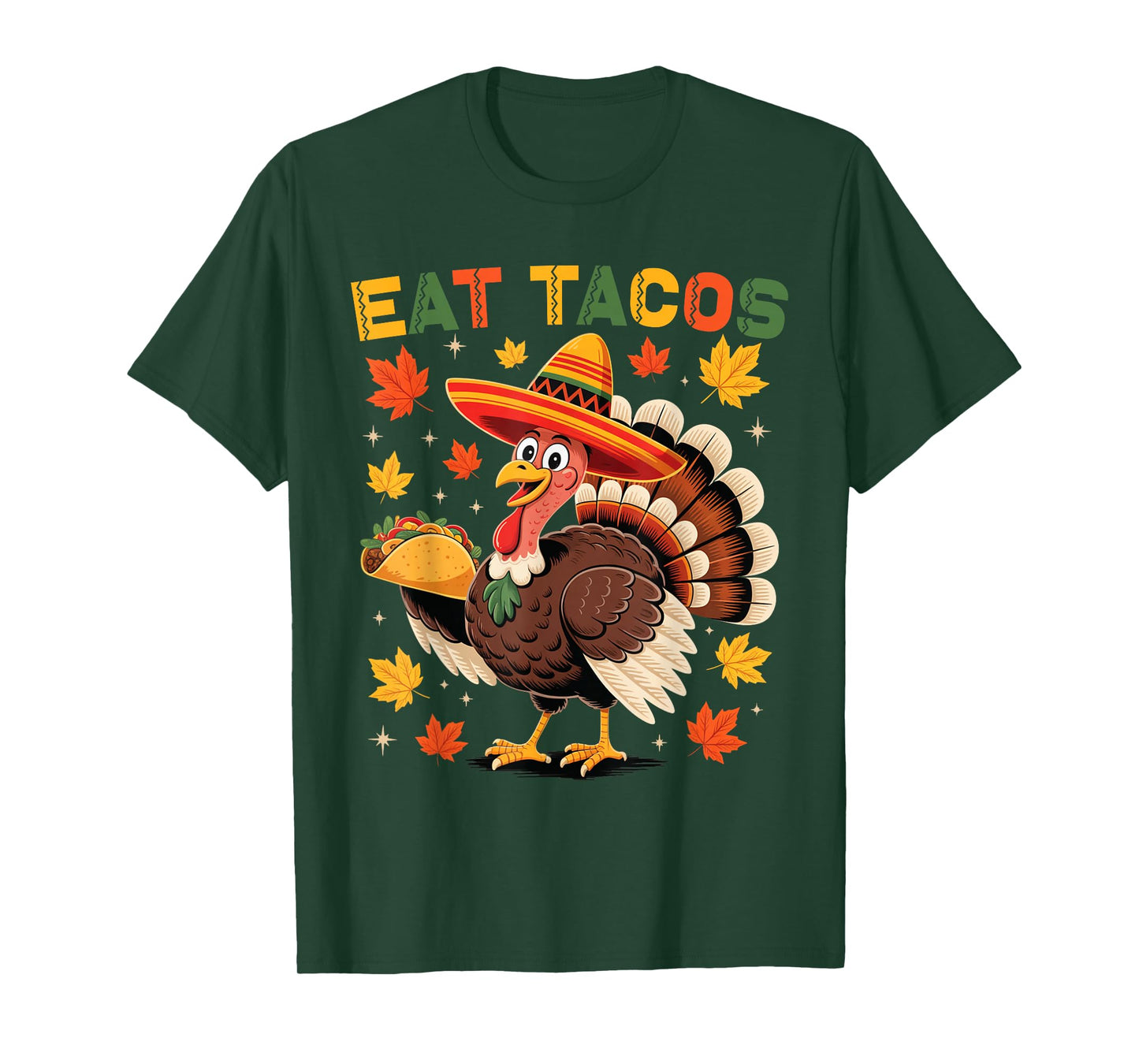 Funny Thanksgiving Turkey Eat Tacos Mexican Boys Kids T-Shirt