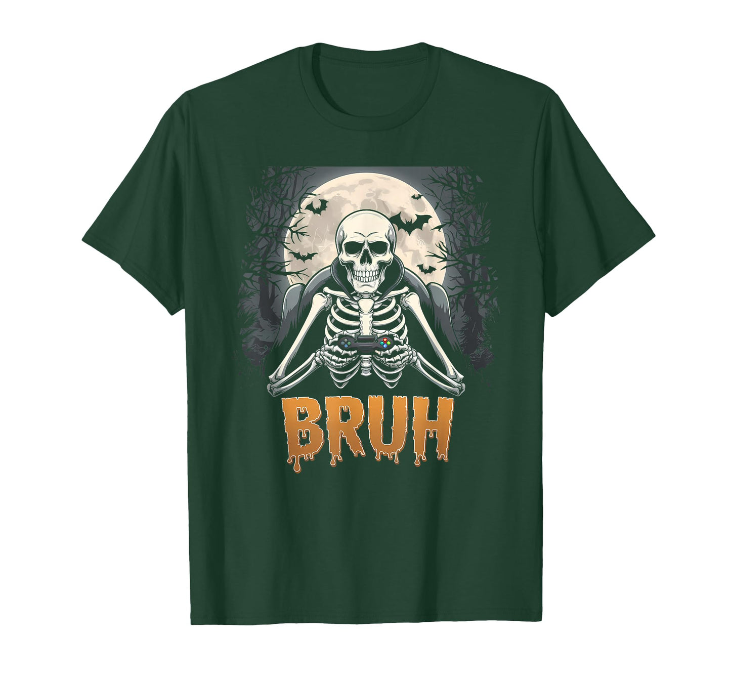 Halloween Skeleton Video Gaming Gamer Youths Boys Teens Men T-Shirt